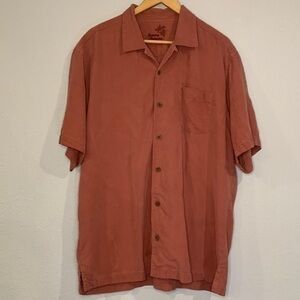 Tommy Bahama 100% silk button front island vacation shirt L